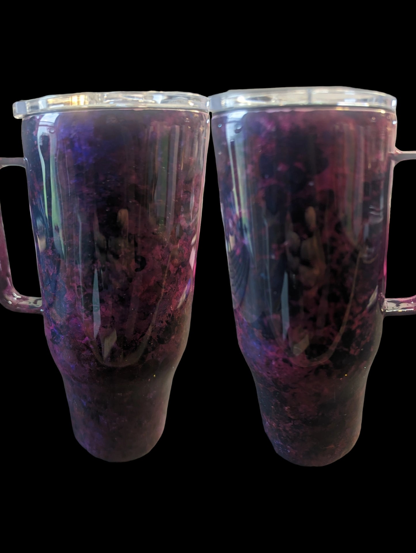 24 oz curved stainless steel tumbler with handle