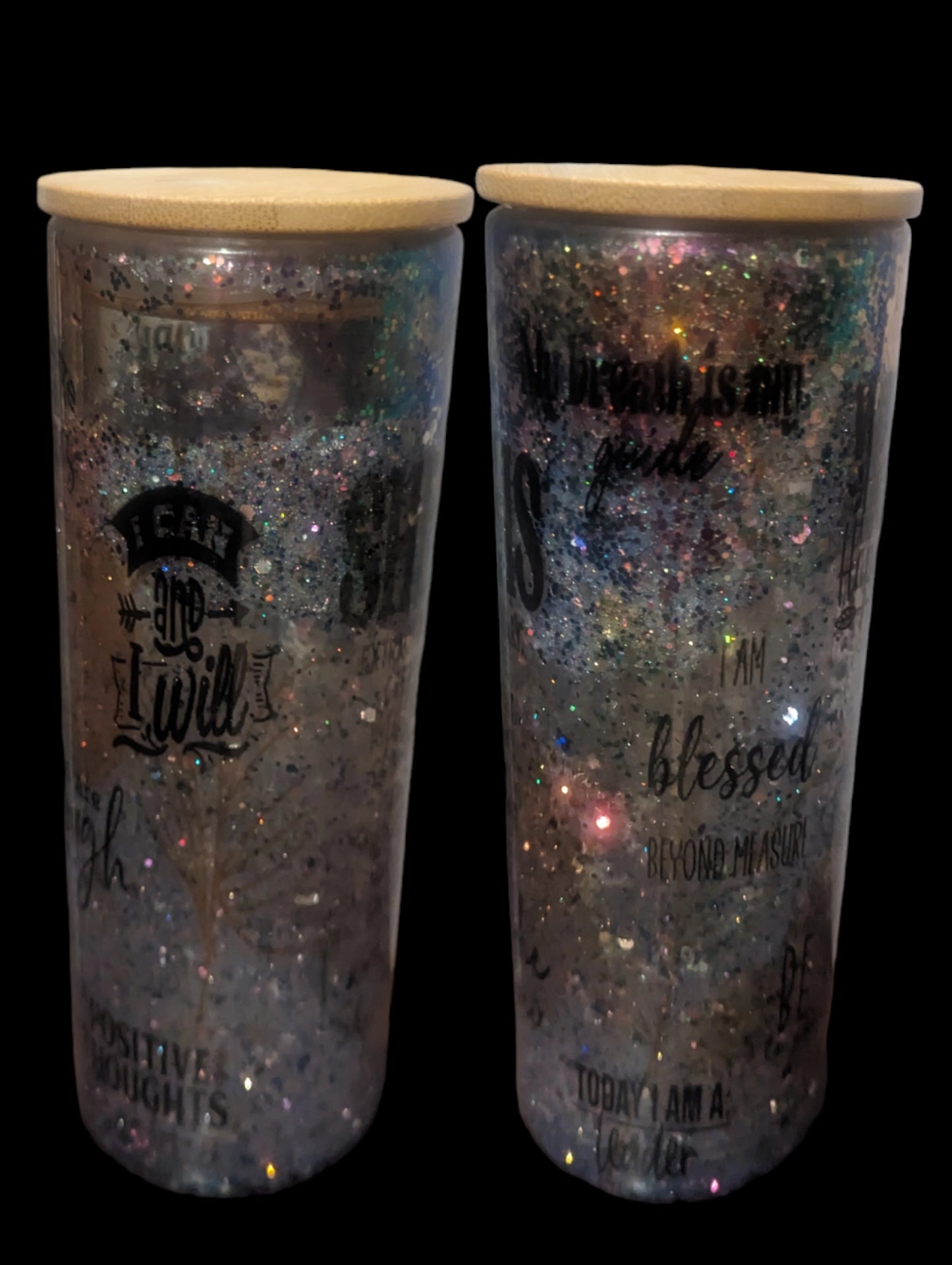 20 oz glass snow globe tumbler