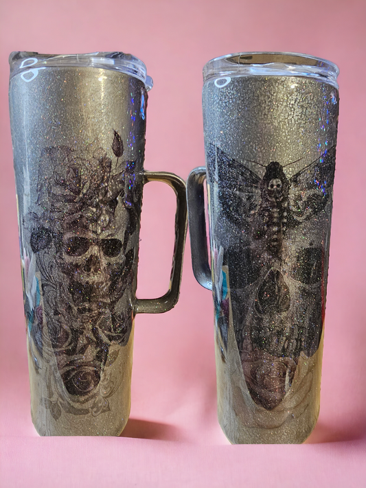 30 oz. Stainless steel double walled tumbler w/handle