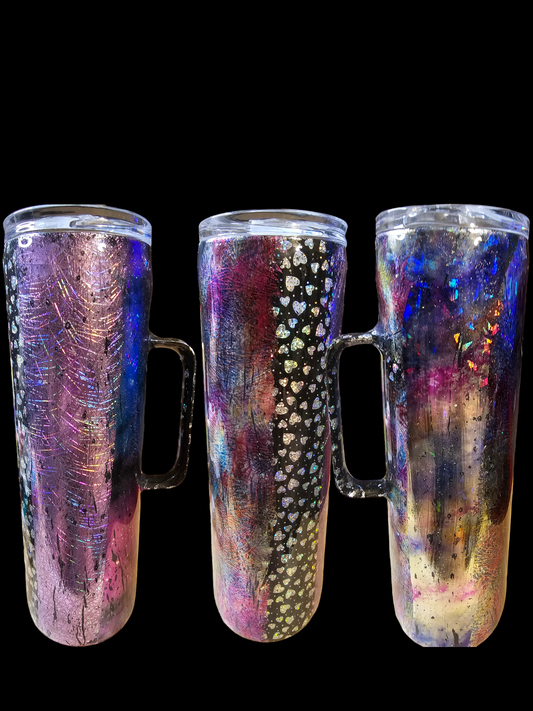 30 oz. Stainless steel double walled tumbler w/handle
