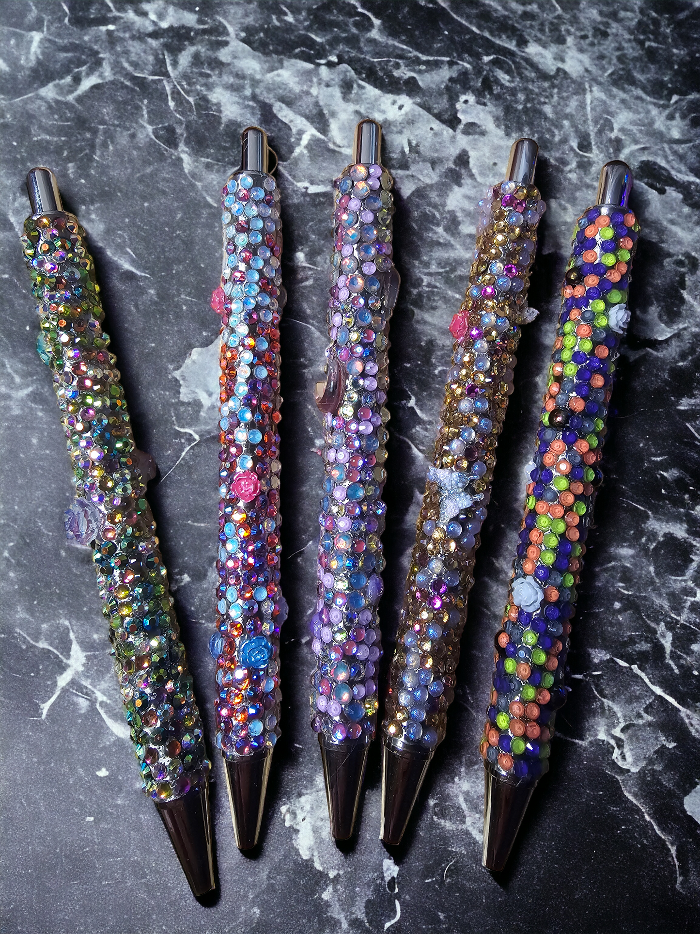 Rhinestoned Stainless Steel ink pens