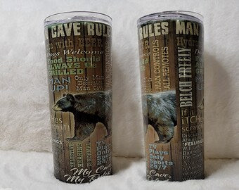 20 oz. Sublimated Tumbler Man Cave