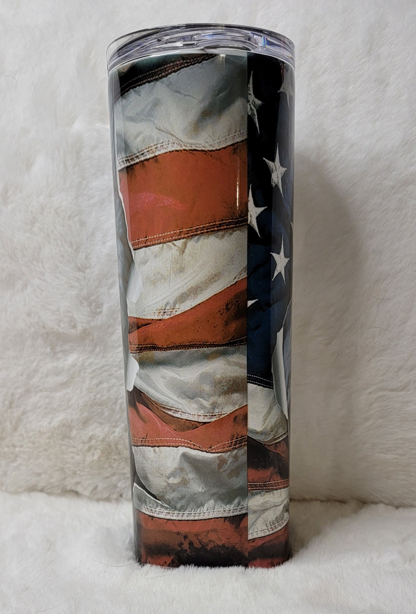 Patriotic Eagle with American Flag 20oz Skinny Double Wall Tumbler with straw and sliding lid Great Gift Idea