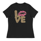 Leopard Print Love Lips Women's Relaxed T-Shirt