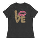 Leopard Print Love Lips Women's Relaxed T-Shirt
